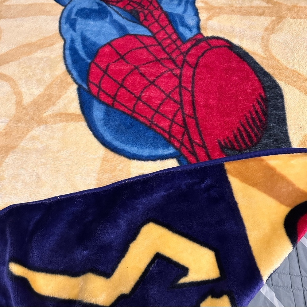Spiderman Vintage 2000’s Acrylic Twin Size Plush Kids Blanket - Picture 5 of 5